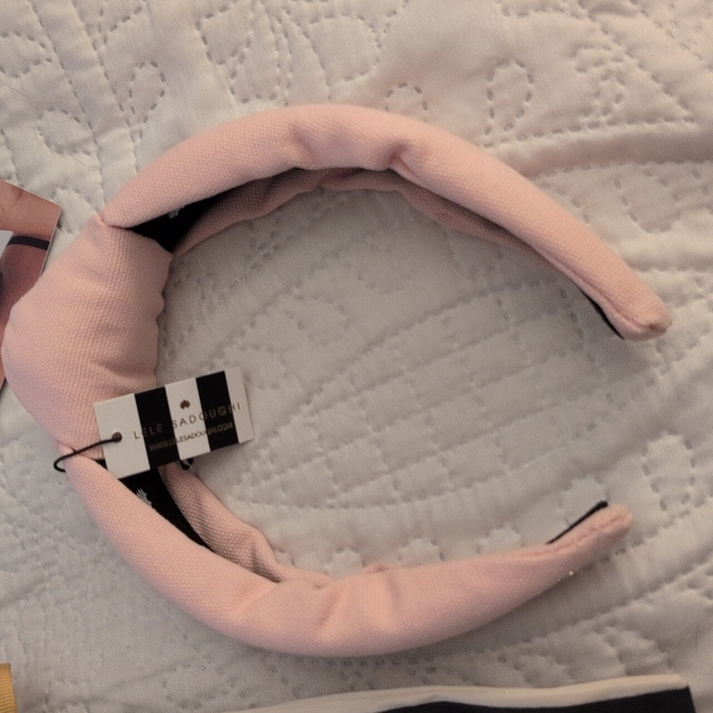 Lele Sadoughi Petal pink 650 Woven Knotted Headband